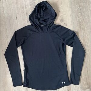 Under Armour HeatGear Women's Black Lightweight Mileage Hooded Shirt Sz XS *A15
